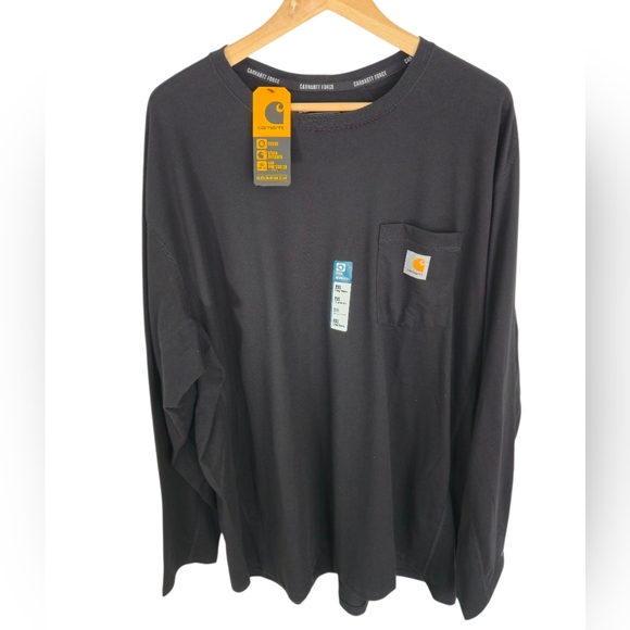 Carhartt Other - NWT Carhartt Men's Force Relaxed Fit Long Sleeeve Pocket Tshirt Black Size 2XL